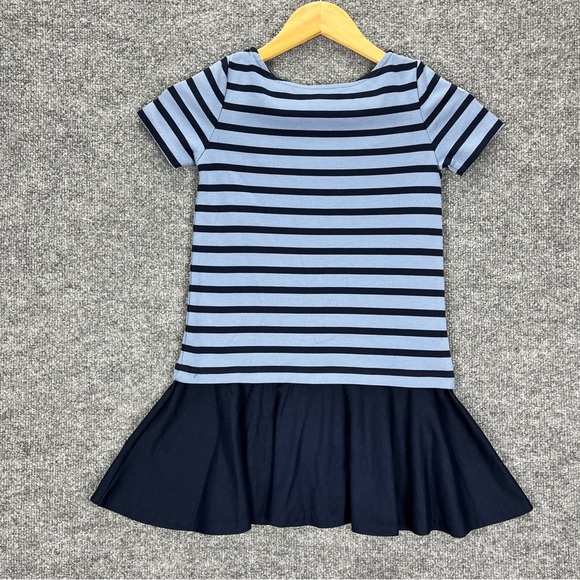 Polo Ralph Lauren Girls Striped Stretch Ponte Dress Small 7 Short Sleeve - Picture 2 of 8